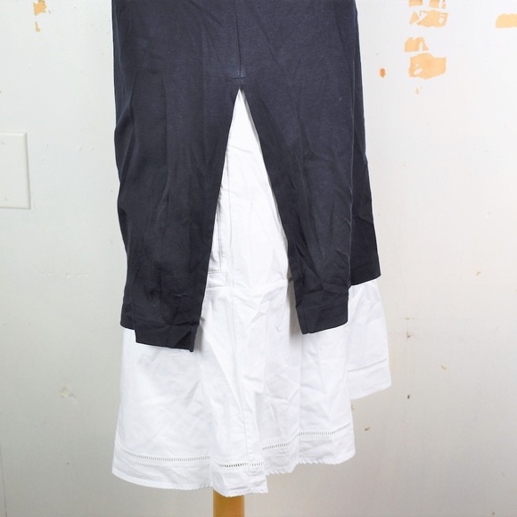 Theory Malkan Navy White Classic Tee Dress Size Medium - Picture 4 of 13